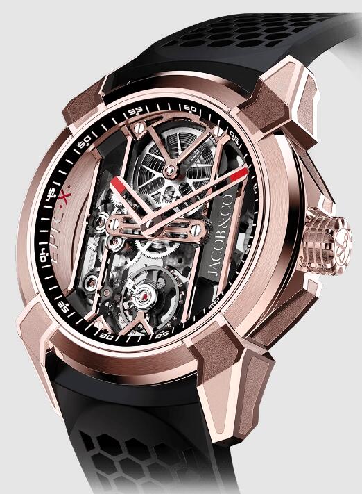 Jacob & Co. EPIC X ROSE GOLD (BLACK NEORALITHE INNER RING) Watch Replica EX100.43.PS.BW.A Jacob and Co Watch Price